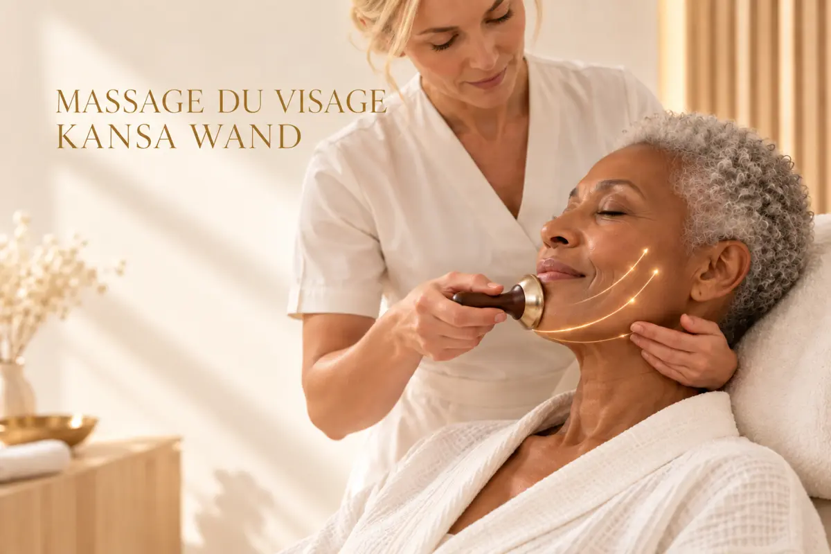Massage du visage avec le Kansa Wand
