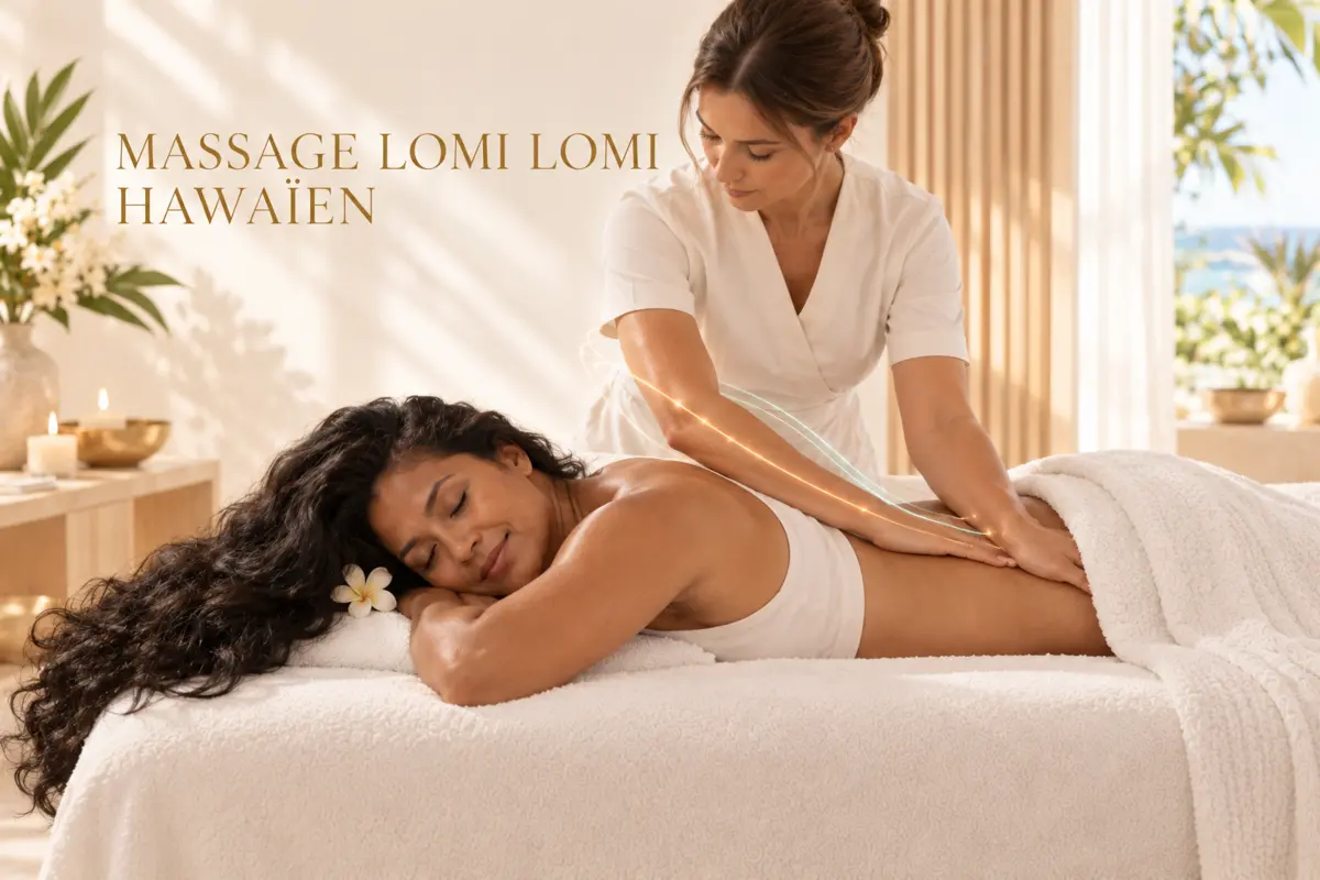 Massage Lomi-Lomi hawaïen réalisé avec les avant-bras